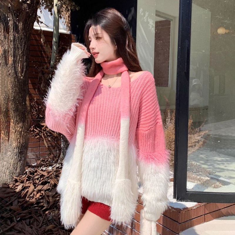 Women's Gradient V-Neck Sweate - đánh giá và giá Cashmere Sweater Formal