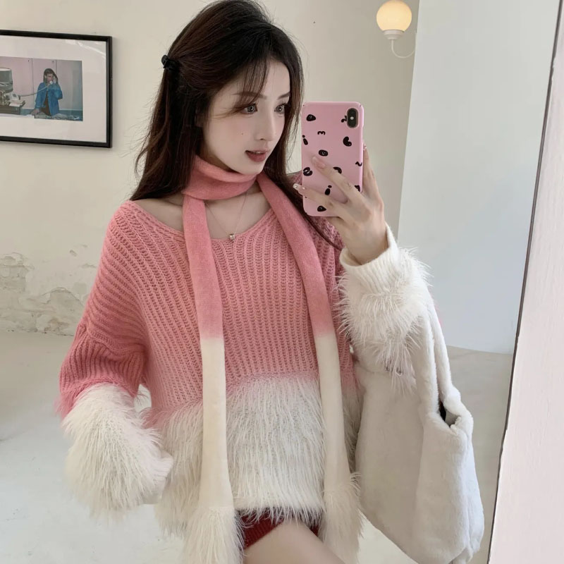 Women's Gradient V-Neck Sweate - đánh giá và giá Cashmere Sweater Formal