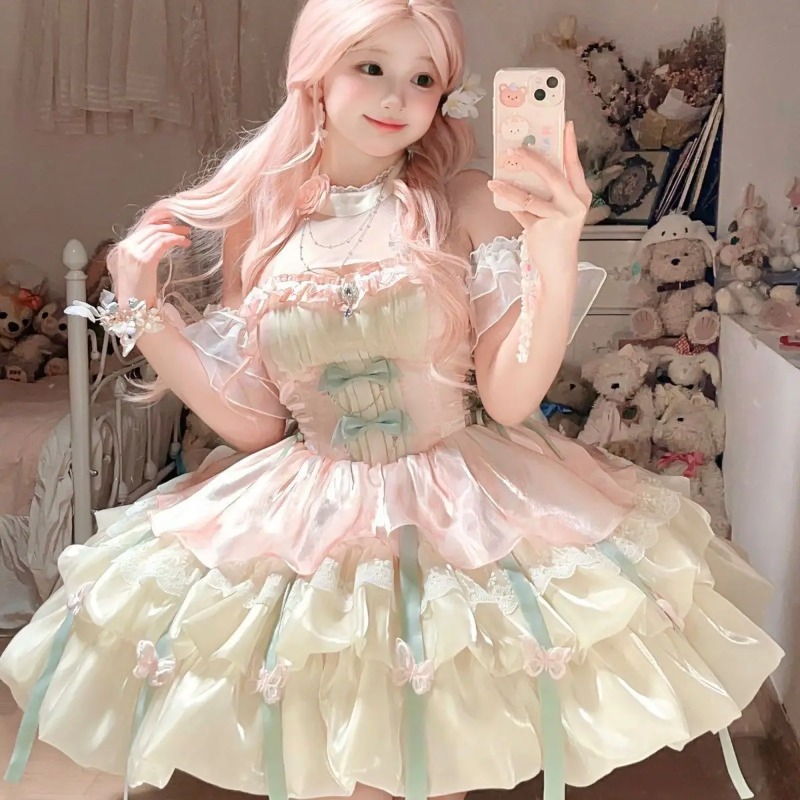 Kawaii Bow Lace Lolita Dress W - đánh giá và giá Vintage Women'S Formal Wear