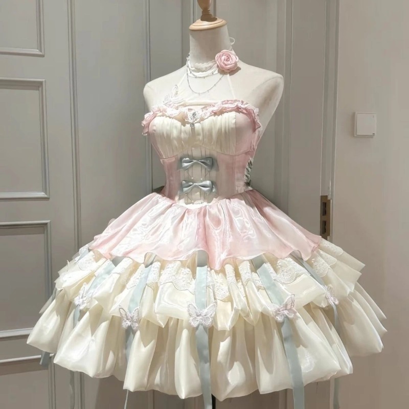 Kawaii Bow Lace Lolita Dress W - đánh giá và giá Vintage Women'S Formal Wear