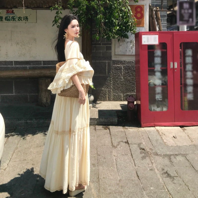 New Elegant Square Neck Trumpe - đánh giá và giá Vintage Women'S Formal Wear